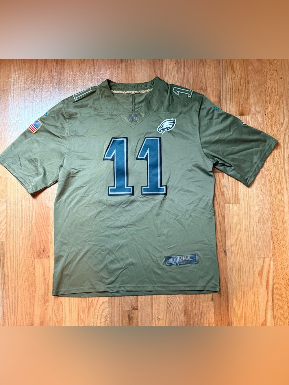 NFL Philadelphia Eagles #11 Olive Green Salute To Service Jersey